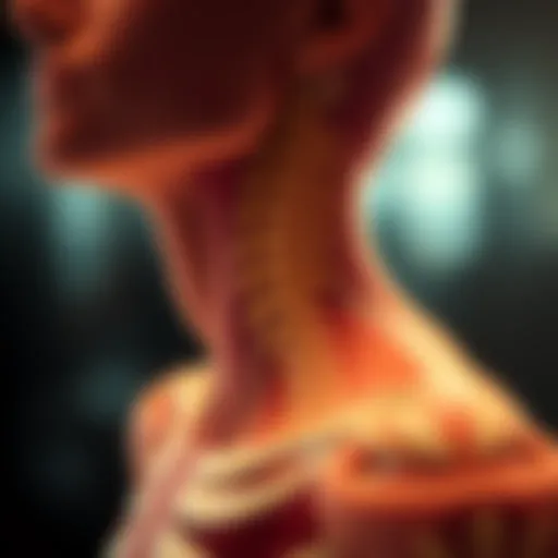 Understanding Neck Anatomy Anatomical diagram illustrating the cervical spine and its functionality during neck popping.