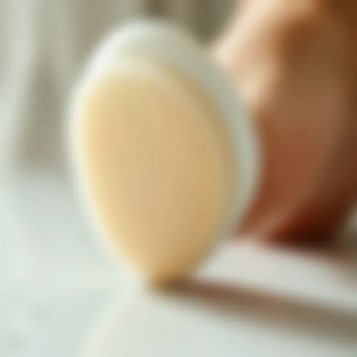 Close-up of a heel scrubber demonstrating its texture and design