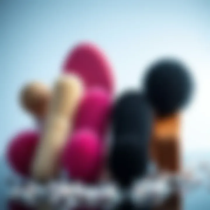 Variety of heel scrubbers made from different materials showcased together