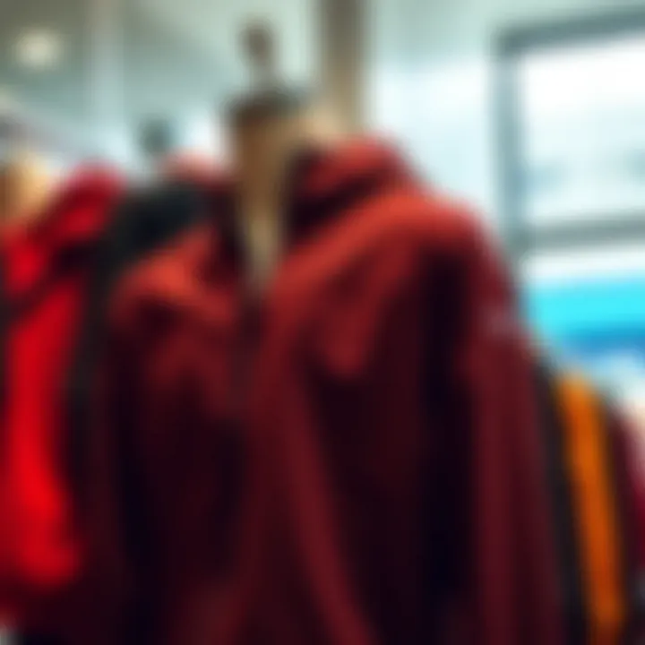 Dynamic Display of Athletic Jackets Dynamic athletic wear displayed on a mannequin