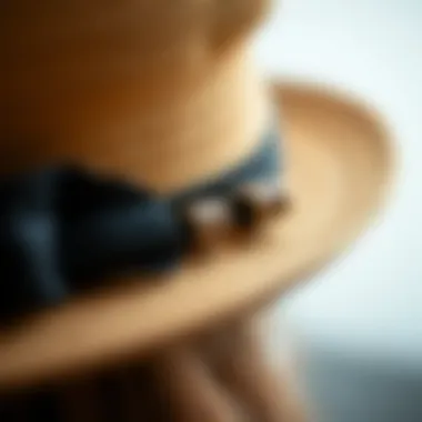Close-up of high-quality materials in hat clips