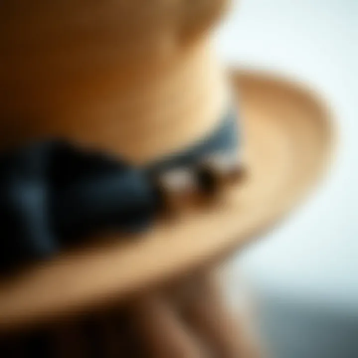 Close-up of high-quality materials in hat clips