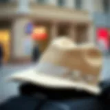 Stylish hat clip on a travel bag