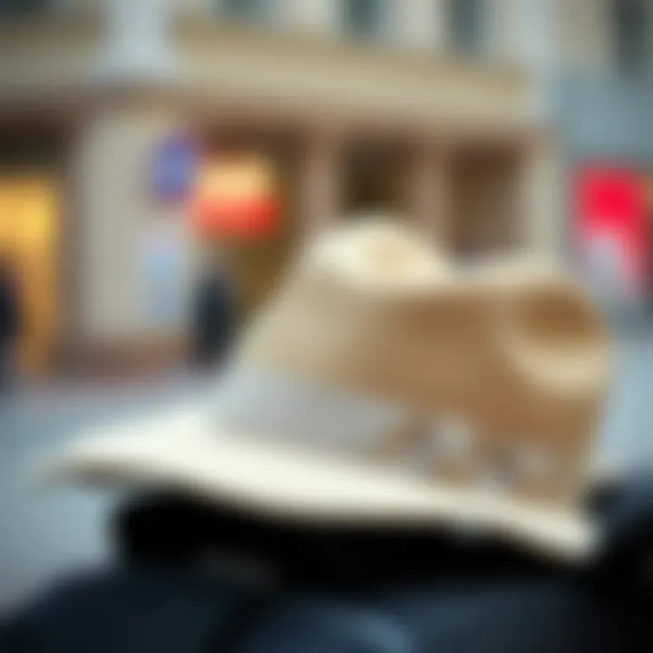 Stylish hat clip on a travel bag