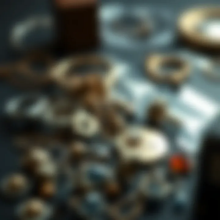 A collection of materials used in crafting personalized jewelry pieces