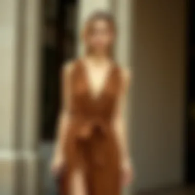 Styling options for elevating a plain brown dress in different contexts