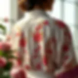 Floral Embroidery in Bridal Robes Intricate embroidery details on a bridal robe showcasing floral patterns