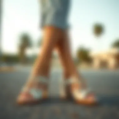 Fashionable summer shoes styled for a casual outing