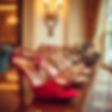 Elegant array of fancy summer shoes displayed on a chic surface