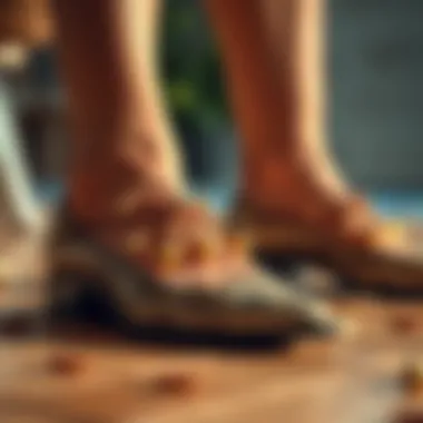 Close-up of luxurious materials used in high-end summer shoes