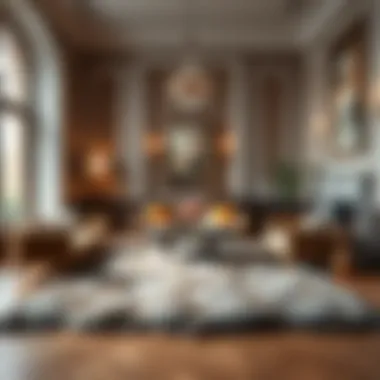 Luxurious faux fox fur rug in an elegant living space