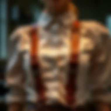 Elegant leather suspenders showcasing intricate craftsmanship