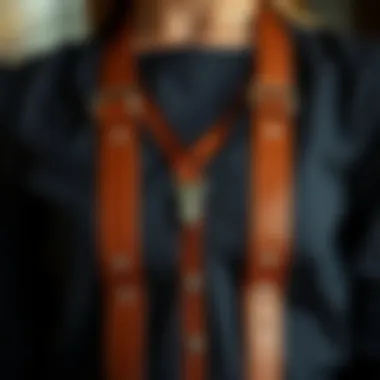Variety of leather types used in suspenders