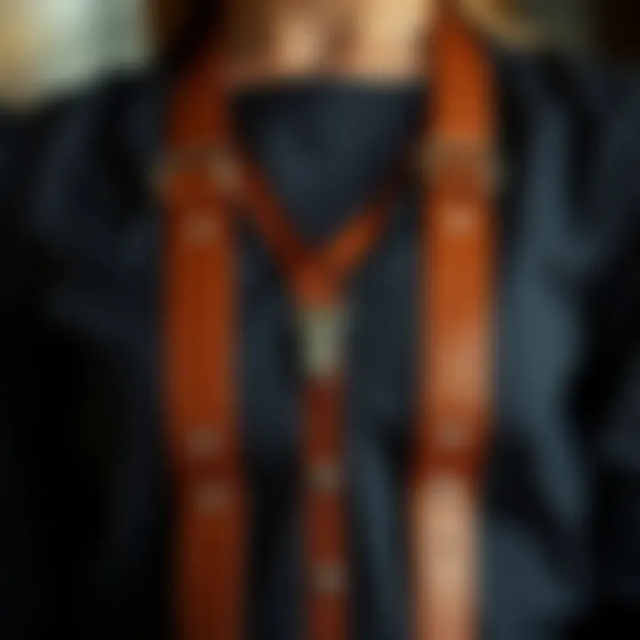 Variety of leather types used in suspenders