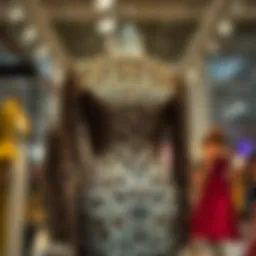 Elegant leopard skin dress on a mannequin showcasing its intricate design.