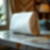 Elegant white clutch bag displayed on a stylish surface