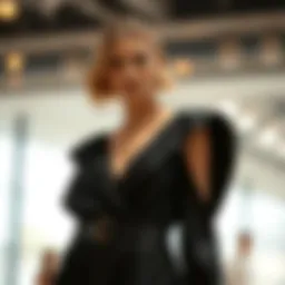 Elegant split sleeve dress highlighting its unique design