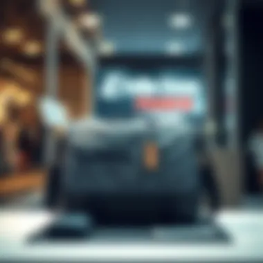 Stylish sport messenger bag displayed on a table