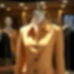 Elegant stand collar jacket showcased on a mannequin