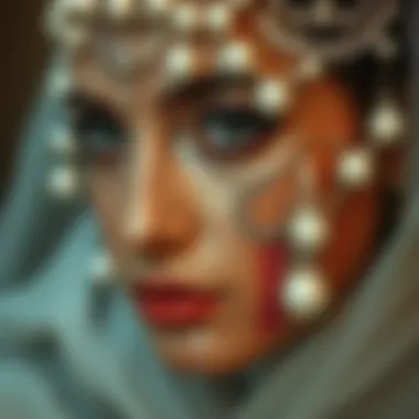 Intricate Designs of Pearl Face Jewels An exquisite display of pearl face jewels highlighting intricate designs