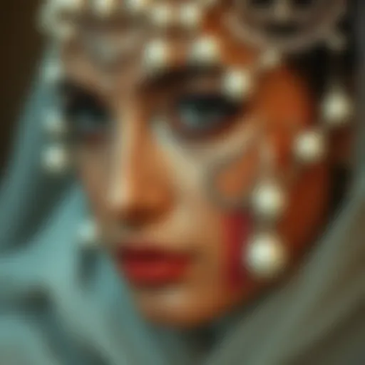 Intricate Designs of Pearl Face Jewels An exquisite display of pearl face jewels highlighting intricate designs