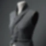 Elegant turtle neck knot side sweater vest displayed on a mannequin showcasing its unique design