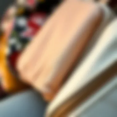 Close-up of various fabric textures used in underarm bags.