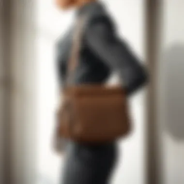 A stylish underarm bag displayed against a minimalist background.