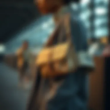 A sustainable underarm bag made from eco-friendly materials.