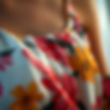Floral Fabric Texture Close-up of floral fabric texture
