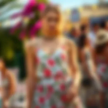 Floral Cami Dress at Summer Event Model showcasing a floral cami dress at a summer event