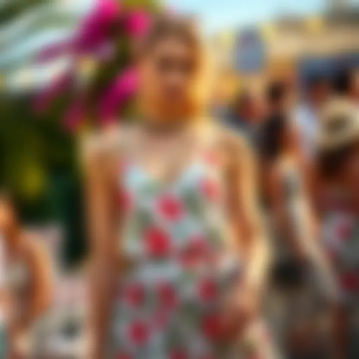 Floral Cami Dress at Summer Event Model showcasing a floral cami dress at a summer event