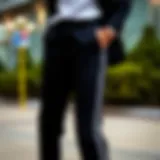 Elegant black pants with striking side stripe detail