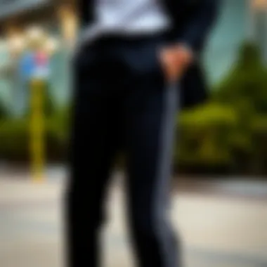 Elegant black pants with striking side stripe detail