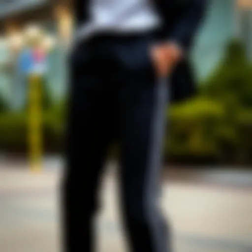 Elegant black pants with striking side stripe detail