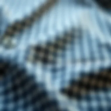 Close-up of gingham fabric texture showcasing intricate patterns