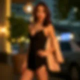 Sophisticated Evening Look with Black Romper Elegant black romper styled for a night out