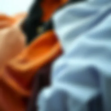 Textural Diversity of Blouse Fabrics A close-up shot of different fabrics used in plain blouses showcasing texture.