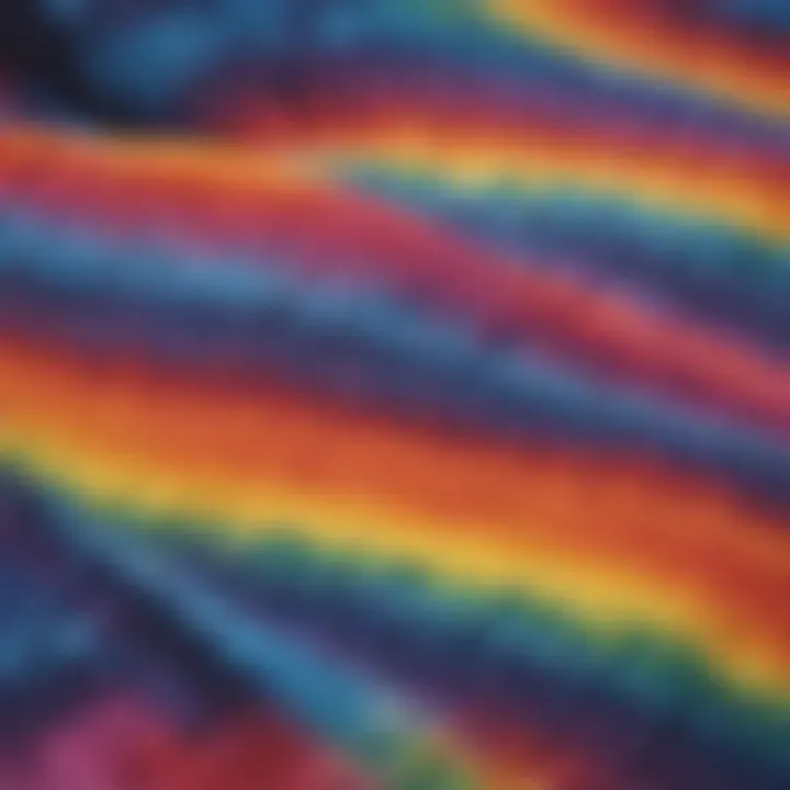 Close-up of fabric texture showcasing tie dye patterns