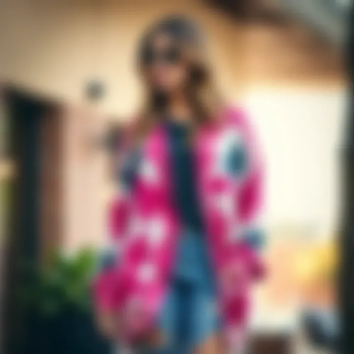 Effortless Styling with a Tie-Dye Cardigan Stylish tie-dye cardigan layered over casual outfit