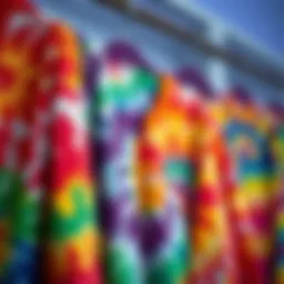 Vibrant tie-dye patterns in various colors