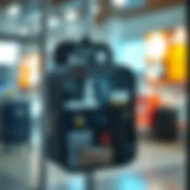 Sleek design of a hanging toiletry bag with multiple compartments.