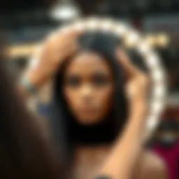 Lace wig application technique demonstration