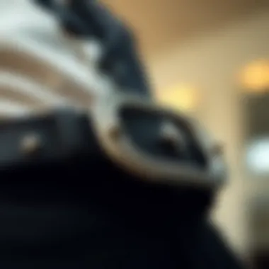 Close-up of a belt buckle emphasizing craftsmanship