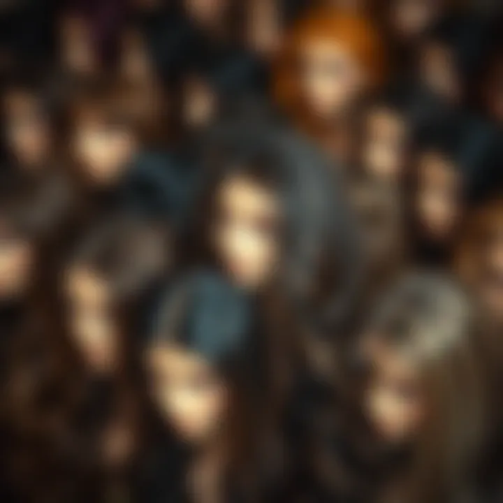 Color variations of brown highlight lace front wigs displayed together