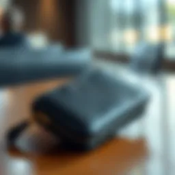 A stylish glove box wallet with a sleek design