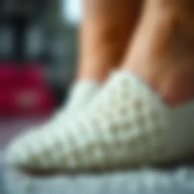 Close-up of heel cushion materials demonstrating texture.