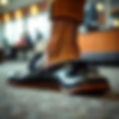 Demonstration of insole installation in shoes