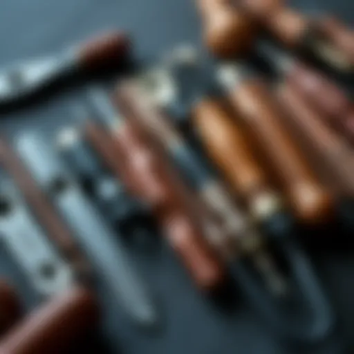A Collection of Leather Perforating Tools Assorted leather perforating tools arranged neatly
