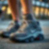 Supportive Features of Motion Control Walking Shoes Close-up of motion control walking shoes highlighting supportive features